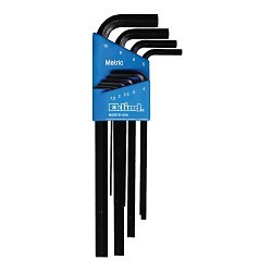 Eklind® 10222 Hex-L® Long Key Set, 22 Pieces, 0.05 to 0.375 in, 1.5 to 10 mm Hex, L-Handle Handle, Alloy Steel, Black Oxide