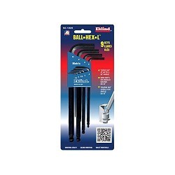 Eklind® 13609 Hex Key Set, Metric, 9 Piece, 1.5 to 10 mm Hex, Torx Drive, L-Handle Handle, ANSI B18.3 Specifications Met, Alloy Steel, Black Oxide