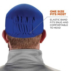 Ergodyne® 12510 Skull Cap, One Size Fits All, Blue, Polyester