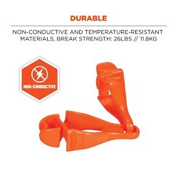 Ergodyne® 19118 Glove Clip Holder, Specifications: 26 lb Breaking Strength, Plastic, Hi-Vis Orange