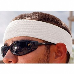 Ergodyne® Chill-Its® 6550 Head Sweatband, Universal, White, Solid Pattern, Cotton