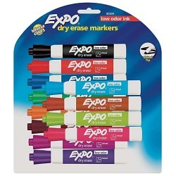 Expo 80699 Marker Set, Assorted (Black/Blue/Green/Red/Brown/Lime/Orange/Pink/Purple/Pumpkin/Plum/Aqua) Ink, Chisel