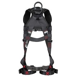 FallTech® FT8143BLXL Harness, 1D-Ring Standard Non-Belted Full Body, X-Large, 130-310 lb, Polyster Strap, Tongue Leg Strap Buckle, Quick Connect Chest Strap Buckle, Aluminum Alloy, Plated Alloy Steel Hardware, Black