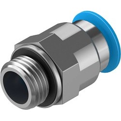 Festo QS-G1/4-10 Push-In Fitting, Brass Housing