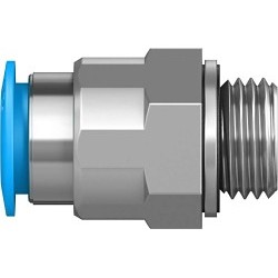 Festo QS-G1/4-10 Push-In Fitting, Brass Housing