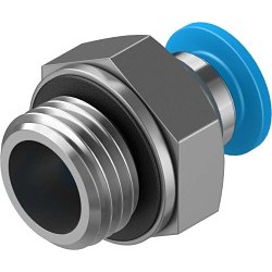 Festo QS-G1/4-6 Push-In Fitting, Brass Housing