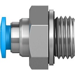 Festo QS-G1/4-6 Push-In Fitting, Brass Housing