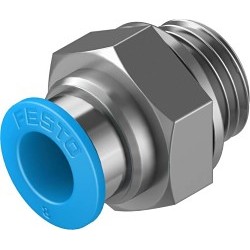 Festo QS-G1/4-8 Push-In Fitting, Brass Housing