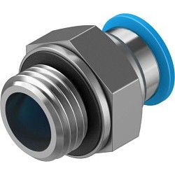 Festo QS-G1/4-8 Push-In Fitting, Brass Housing