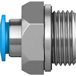 Festo QS-G3/8-8 Push-In Fitting, Brass Housing