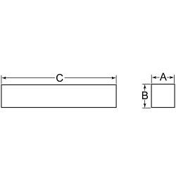 G.L.HUYETT™ Heritage™ 3102500250-36 Key Stock, 3 ft Length, 1/4 in Width, 1/4 in Height, Steel