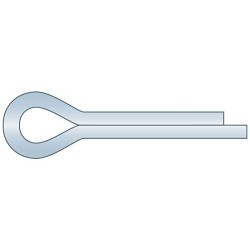 G.L.HUYETT™ Heritage™ CP-125-2250 Cotter Pin, 1/8 in Dia, Carbon Steel, Zinc Plated, 2-1/4 in Effective Length