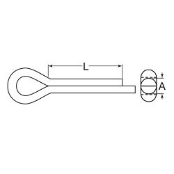 G.L.HUYETT™ Heritage™ CP-500-3000 Cotter Pin, 1/2 in Dia, Carbon Steel, Zinc Plated, 3 in Effective Length