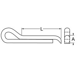 G.L.HUYETT™ Heritage™ CPHZ-062-0750 Cotter Pin, 1/16 in Dia, Carbon Steel, Zinc Plated, Hammer Lock, 3/4 in Effective Length