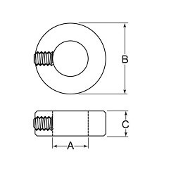 G.L.HUYETT™ SC-0312-BO Set Shaft Collar, 5/16 in Inside Dia, 5/8 in Outside Dia, 5/16 in Width, Low Carbon Steel, Black Oxide