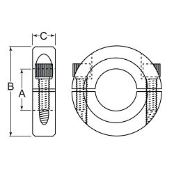 G.L.HUYETT™ SC2-1437-AL Set Shaft Collar, 1-7/16 in Inside Dia, 2-1/4 in Outside Dia, 9/16 in Width, Aluminum, Plain