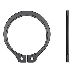 G.L.HUYETT™ VSH-137 Snap Retaining Ring, Beveled External, 1-3/8 in Shaft Dia, Carbon Spring Steel, Phosphate