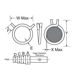 G.L.HUYETT™ HCR1-004 Rotor Clip Hose Clamp, 1/4 in Nominal, 3/4 in Width, Spring Wire, Domestic