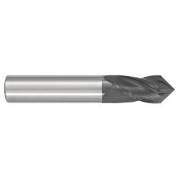 GARR 58247 154MA Center Cutting Drill Mill, 3/8 in Dia, 90 deg Point, 4 Flutes, 7/8 in L Flute, 7/8 in L of Cut, 2-1/2 in OAL, TiAlN Coated