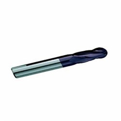 GARR 18017 Ball End Mill, 1/32 in Cutter Dia, 3/32 in Length of Cut, 4 Flutes, 1/8 in Shank Dia, 1-1/2 in Overall Length, TiAlN