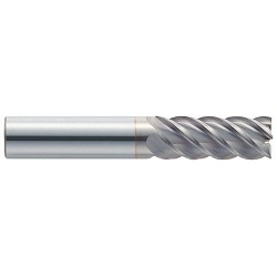 GARR 52404 255MC Center Cutting High Performance End Mill, 3/8 in Dia Cutter, 1/2 in Length of Cut, 5 Flutes, 3/8 in Dia Shank, 2 in OAL, TiCN Coated