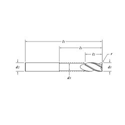 GARR 50771 Helix End Mill, 1/2 in Cutting Dia, 1 in Maximum Depth of Cut