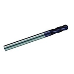 GARR 44197 730MA Ball End Center Cutting Extra Length End Mill, 3/8 in Dia Cutter, 3 in Length of Cut, 4 Flutes, 3/8 in Dia Shank, 6 in OAL, TiALN Coated