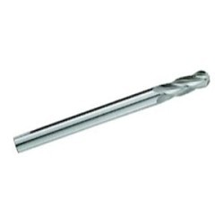 GARR 44070 730M Ball End Center Cutting Extra Length End Mill, 1/4 in Dia Cutter, 1 in Length of Cut, 4 Flutes, 1/4 in Dia Shank, 3 in OAL, Uncoated
