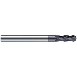 GARR 44197 730MA Ball End Center Cutting Extra Length End Mill, 3/8 in Dia Cutter, 3 in Length of Cut, 4 Flutes, 3/8 in Dia Shank, 6 in OAL, TiALN Coated
