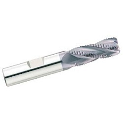 GARR 49930 VHM Center Cutting Chamfer End High Performance Hog End Mill, 1 in Dia Cutter, 1-1/2 in Length of Cut, 4 Flutes, 1 in Dia Shank, 4 in OAL, AlTiN/X.CEED Coated