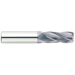 GARR 49930 VHM Center Cutting Chamfer End High Performance Hog End Mill, 1 in Dia Cutter, 1-1/2 in Length of Cut, 4 Flutes, 1 in Dia Shank, 4 in OAL, AlTiN/X.CEED Coated