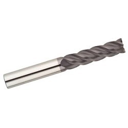 GARR 63421 VRX Center Cutting Corner Radius Rougher/Finisher End Mill, 1/2 in Dia Cutter, 1-1/2 in Length of Cut, 4 Flutes, 1/2 in Dia Shank, 4 in OAL, AlTiN/X.CEED Coated