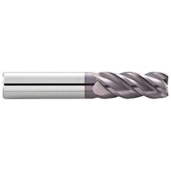 GARR 63421 VRX Center Cutting Corner Radius Rougher/Finisher End Mill, 1/2 in Dia Cutter, 1-1/2 in Length of Cut, 4 Flutes, 1/2 in Dia Shank, 4 in OAL, AlTiN/X.CEED Coated