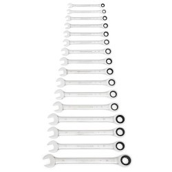 Apex Tool Group GEARWRENCH® 9416 Combination Metric Wrench Set, Metric, 16 Piece, 8 - 24 mm, Full Polish Chrome