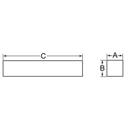 G.L.HUYETT™ 43R62R1200RKSZ Key Stock, 12 in Length, 7/16 in Width, 5/8 in Height