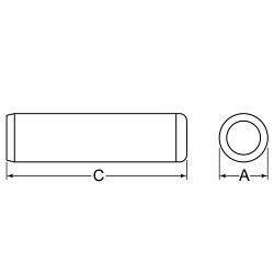 G.L.HUYETT™ DOW-500-1750 Dowel Pin, 1/2 in Dia, 1-3/4 in Overall Length, Alloy Steel, Plain