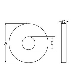 G.L.HUYETT™ W18-0875-P Machine Bushing Wide Rim, 0.89 in Inside Dia, 1-3/4 in Outside Dia, 0.042 to 0.054 in Thickness, Carbon Steel