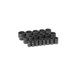 GP® 1719 Socket Set, No Impact Rated, Imperial, 12 Points, 1/2 in Drive, 19 Piece, Molded Storage Case