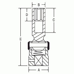 GP® 2018UD Impact Socket, Universal, Yes Impact Rated, Imperial, Hex Drive, 1/2 in Drive, Deep Length Socket, 9/16 in Socket, 6 Points