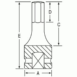 GP® 2917M Standard Length Driver, 1/2 in Drive Hex Drive, 17 mm