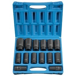 GP® 8038D Impact Socket Set, Yes Impact Rated, Imperial, 6 Points, 3/4 in Drive, 14 Piece, 3/4 to 1-5/8 in Included Socket Size, Case Container