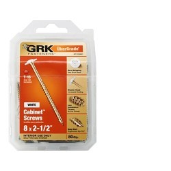 GRK 120660 Wood Screw, #8, 2-1/2 in Overall Length, Round Washer Head, Steel, Torx Drive