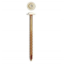 GRK 120660 Wood Screw, #8, 2-1/2 in Overall Length, Round Washer Head, Steel, Torx Drive