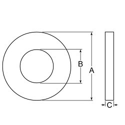 G.L.HUYETT™ N10-1500-P Narrow Rim N10-1500-P, 1.515 in ID x 2-1/4 in OD, 10 ga Carbon Steel, Plain