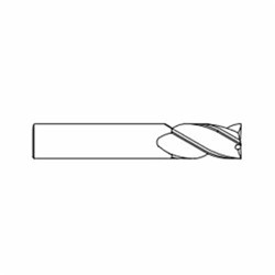 GARR 02050 170M Center Cutting Single End Square End Stub Length End Mill, 1/8 in Dia Cutter, 1/4 in Length of Cut, 4 Flutes, 1/8 in Dia Shank, 1-1/2 in OAL, Uncoated