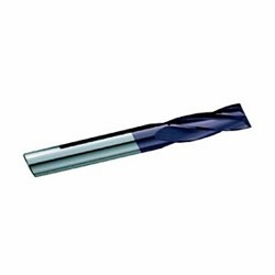 GARR 02157 170MA Center Cutting Single End Square End Stub Length End Mill, 3/4 in Dia Cutter, 1 in Length of Cut, 4 Flutes, 3/4 in Dia Shank, 3 in OAL, TiALN Coated