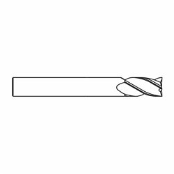 GARR 42350 630M Center Cutting Extra Length Square End Standard Length End Mill, 1 in Dia Cutter, 3 in Length of Cut, 4 Flutes, 1 in Dia Shank, 6 in OAL, Uncoated