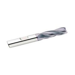 GARR 49930 VHM Center Cutting Chamfer End High Performance Hog End Mill, 1 in Dia Cutter, 1-1/2 in Length of Cut, 4 Flutes, 1 in Dia Shank, 4 in OAL, AlTiN/X.CEED Coated