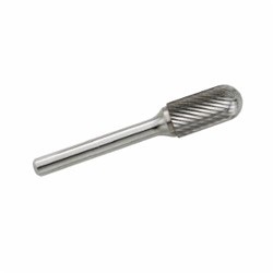 GARR 61020 SC Series Standard Rotary File/Burr, Radius End, Cylindrical Head, 1/4 in Dia Head, 5/8 in L of Cut