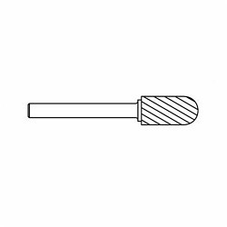 GARR 61020 SC Series Standard Rotary File/Burr, Radius End, Cylindrical Head, 1/4 in Dia Head, 5/8 in L of Cut